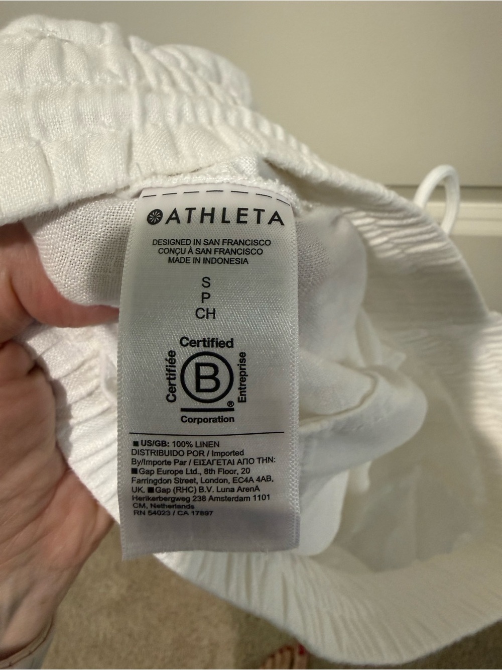 Athleta White Linen Drawstring Cabo Jogger Pants zippered pockets - Picture 5 of 6